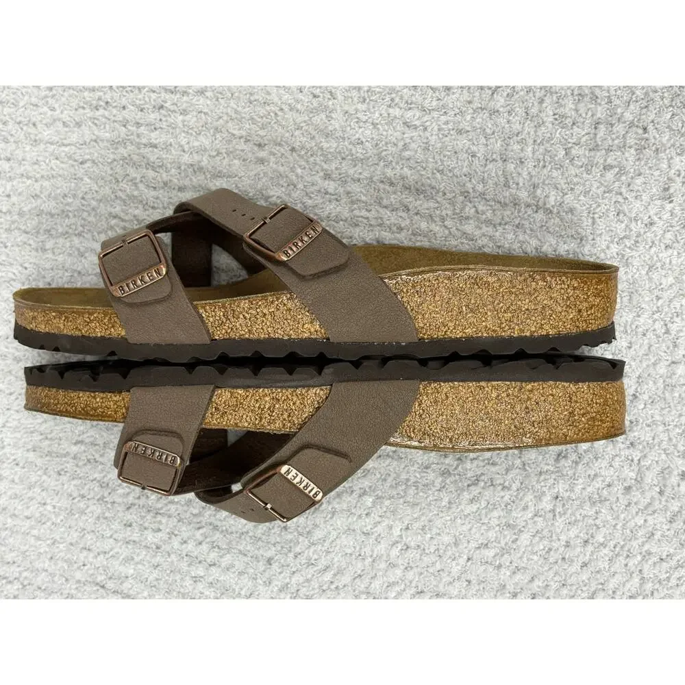 Birkenstock Brown Birko Flor Sandals Narrow Fit Size 8 AS IS #79753